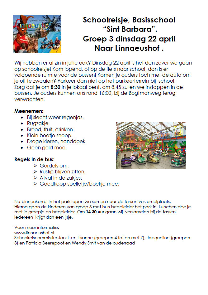 Bijlagen bij het weekbericht: In de bijlagen staan 3 belangrijke brieven. 