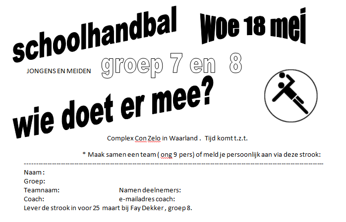 Schoolhandbal: Wie doet er mee?