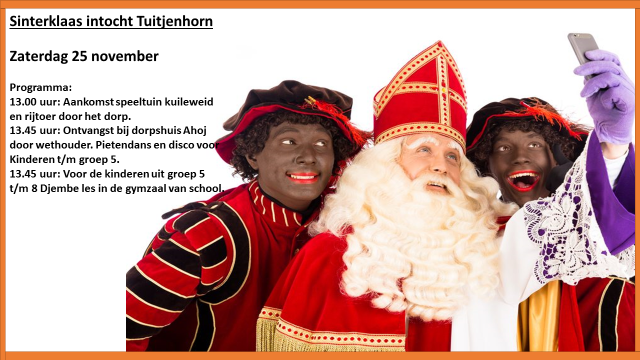 Sinterklaas komt naar Tuitjenhorn