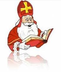 Sinterklaas leest voor in de bibliotheek